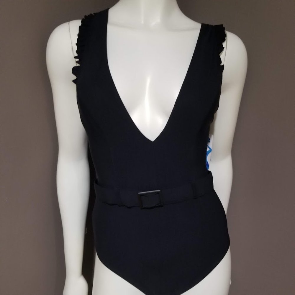 Skinny Dippers  Jelly Beans Cinch Ruffle Sleeve Soft Cup One Piece Swimsuit - Picture 2 of 11